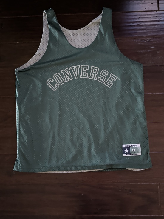 Converse Other - Vintage Converse Mesh Spellout Green REVERSIBLE GREY BLANK TANKTOP